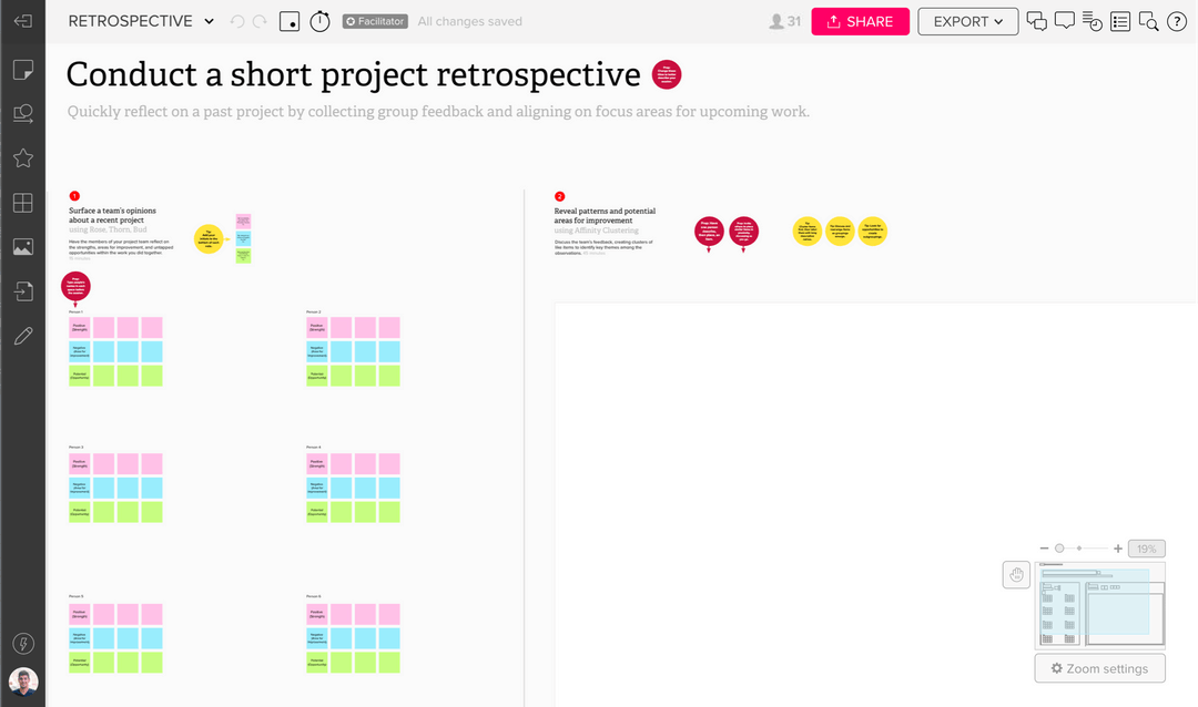 Project Retrospective Template MURAL